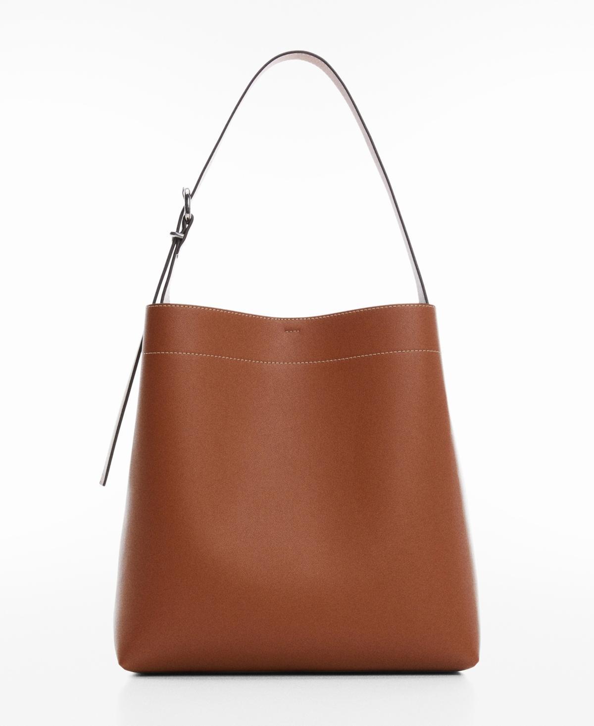 Short handle shopper bag - Women | MANGO USA Product Image