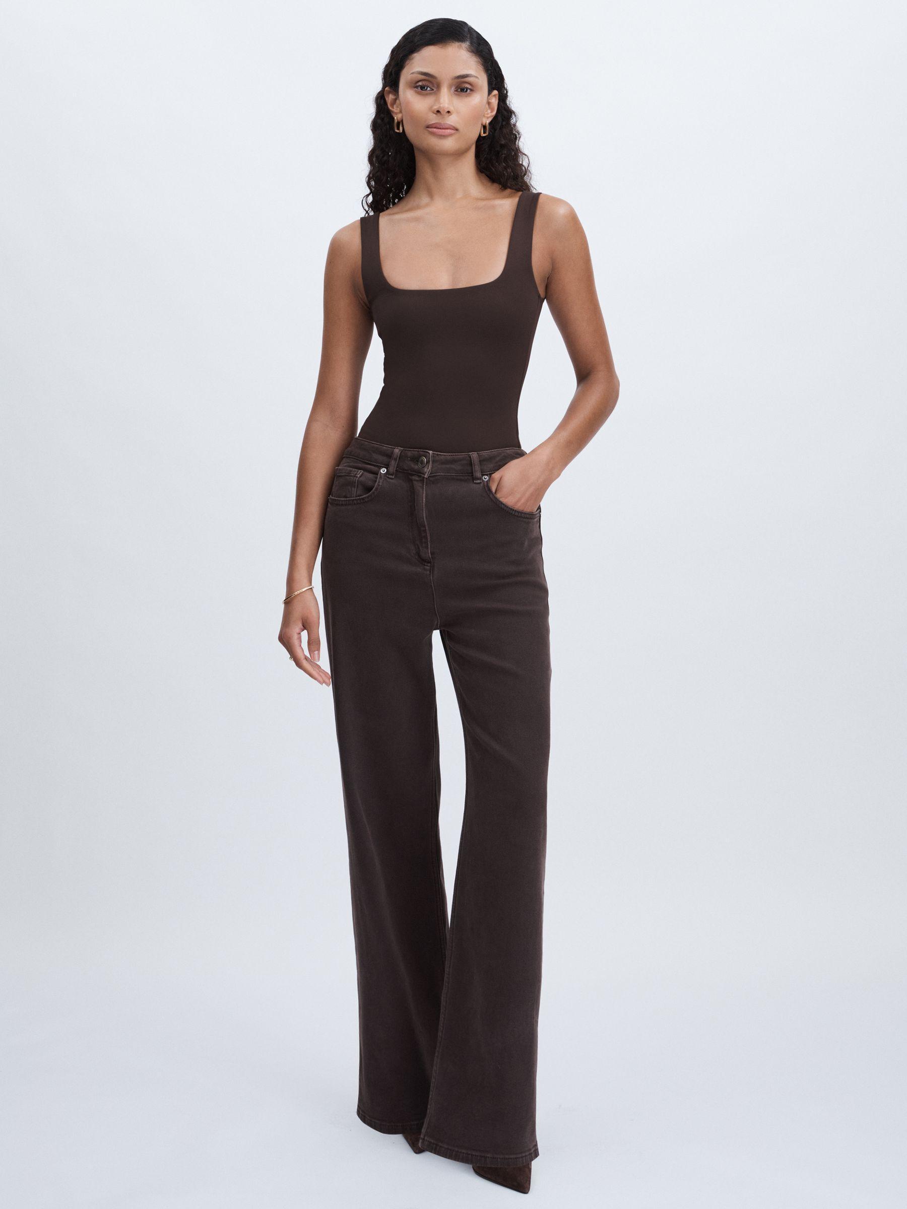 Good American Scuba Tank Bodysuit in Black/Brown Product Image