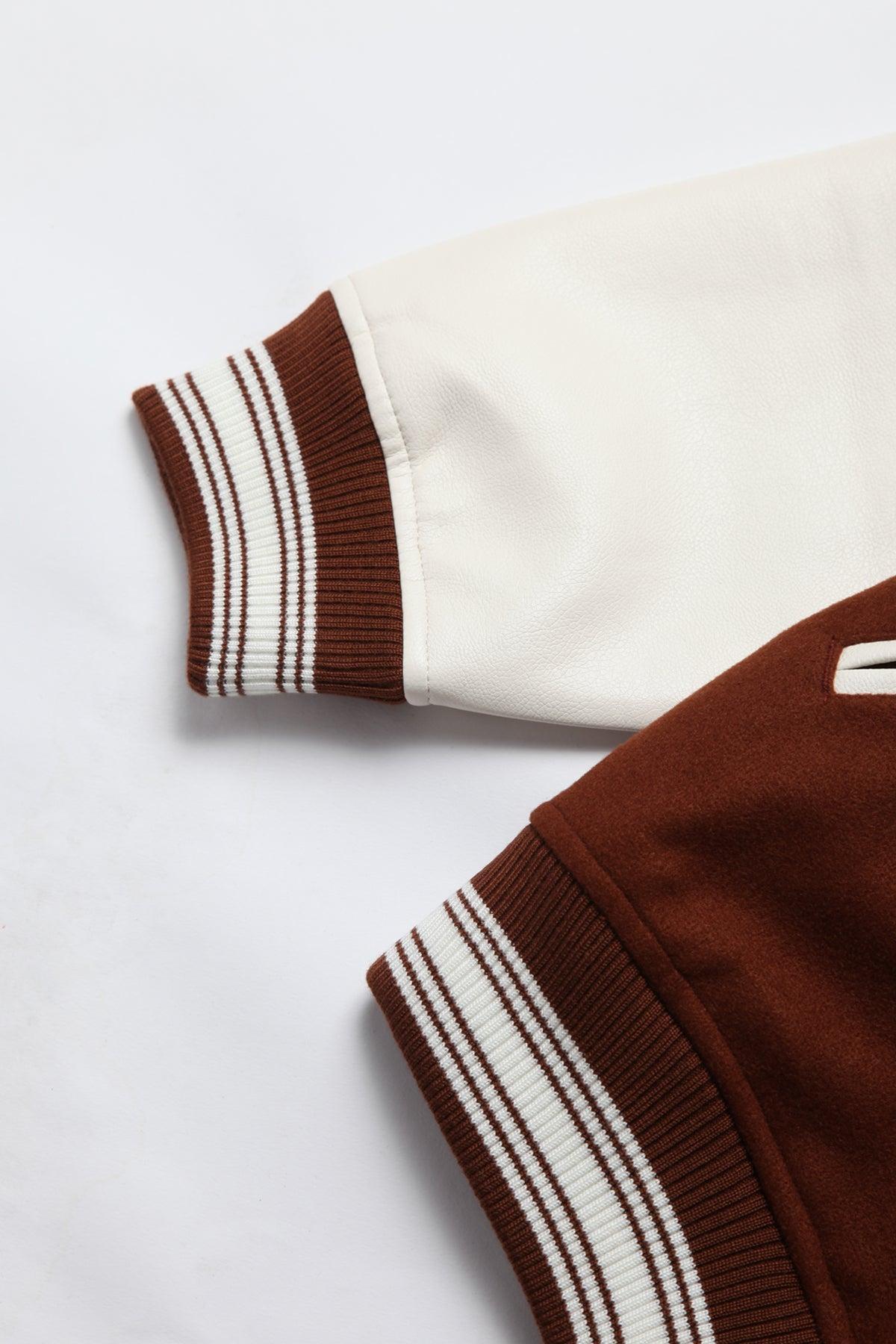 TRS - Vegan Varsity Jacket - Brown Product Image