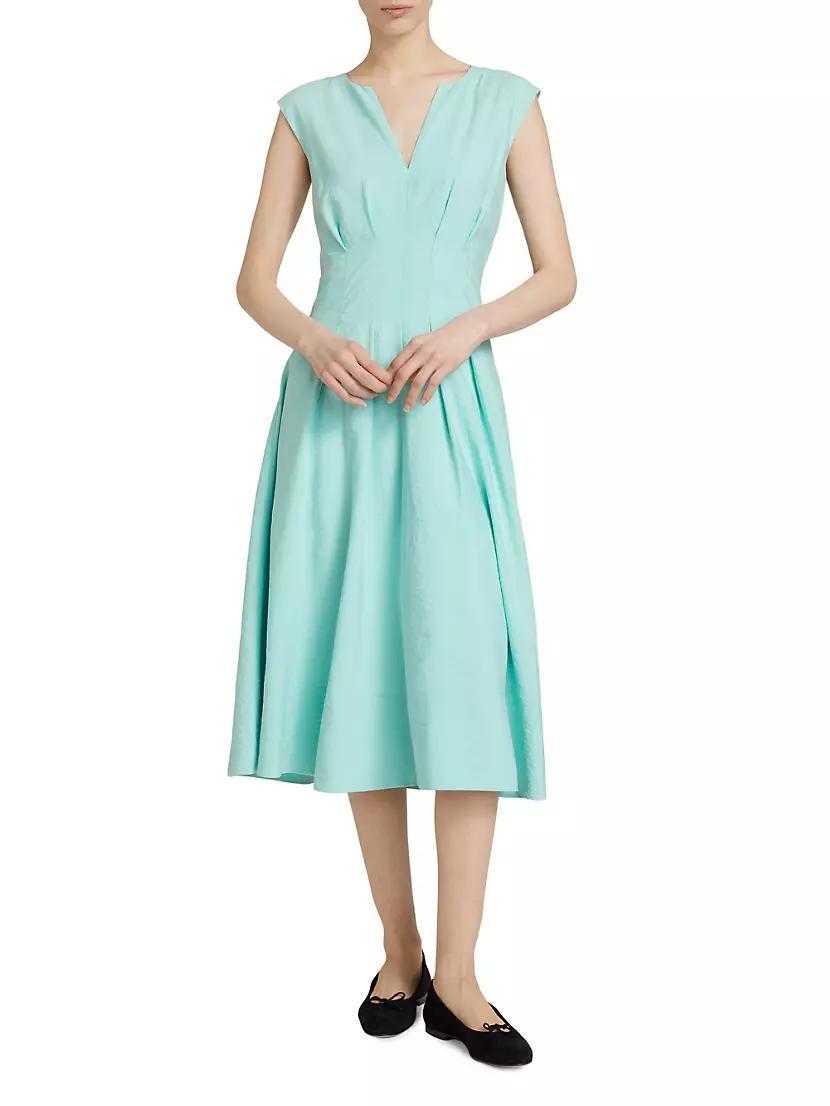 Marcie Cap-Sleeve Silk-Blend Midi-Dress Product Image