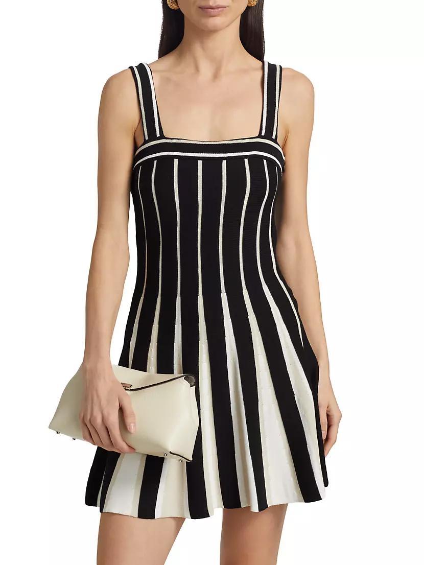 Eloise Striped Cotton A-Line Minidress Product Image