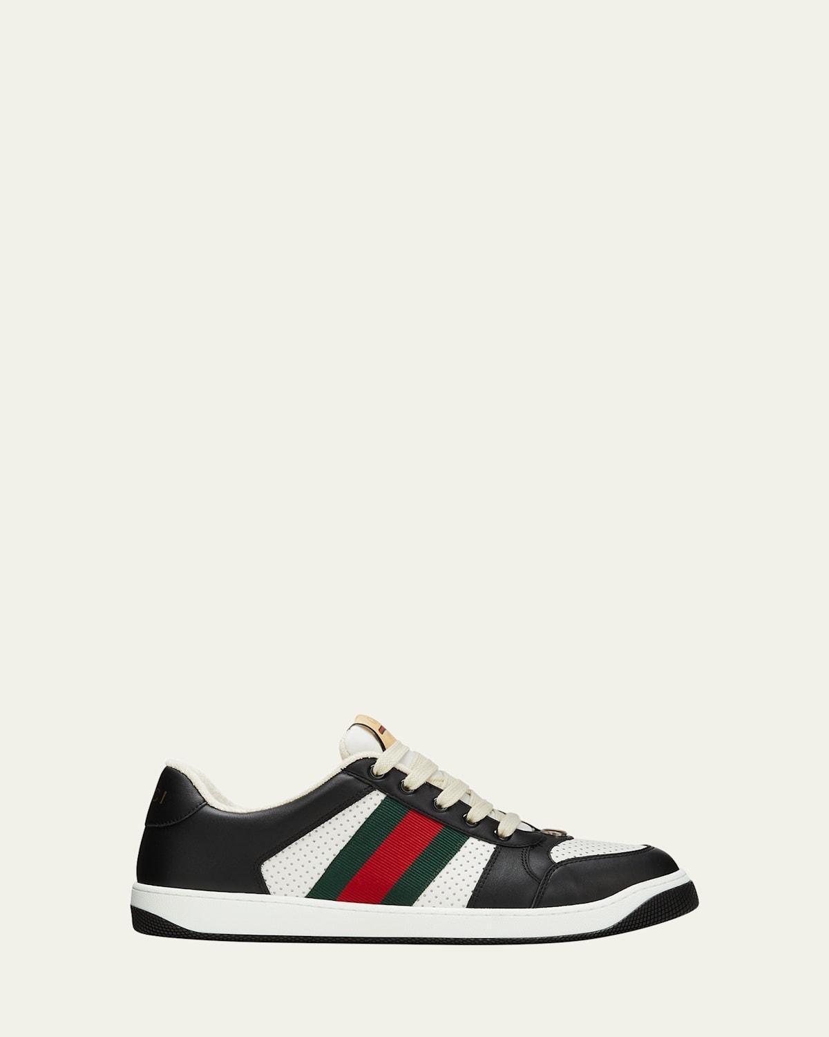 Mens Screener Signature Web Leather Low-Top Sneakers Product Image