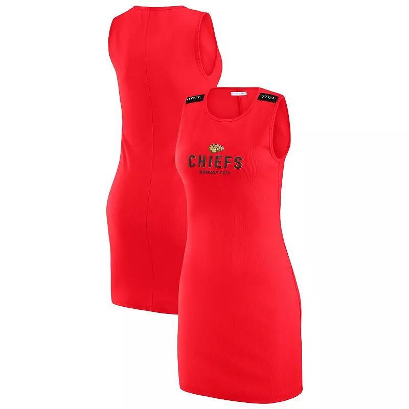 Women's WEAR by Erin Andrews x Gracie Hunt Red Kansas City Chiefs Ribbed Tank Dress, Size: 2XL Product Image