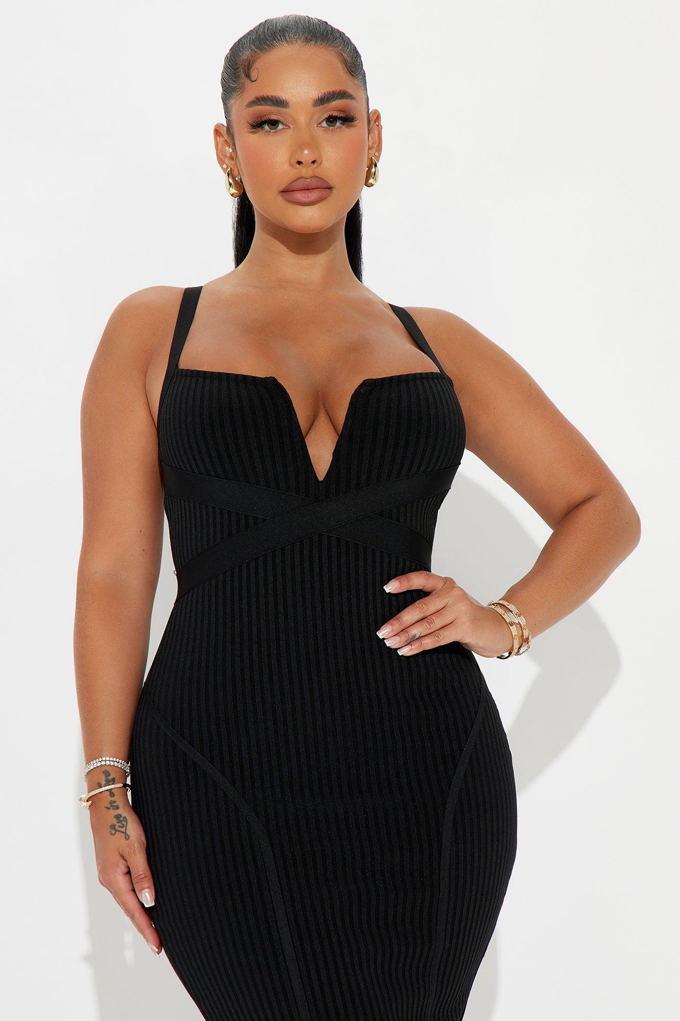 Misty Bandage Midi Dress - Black Product Image
