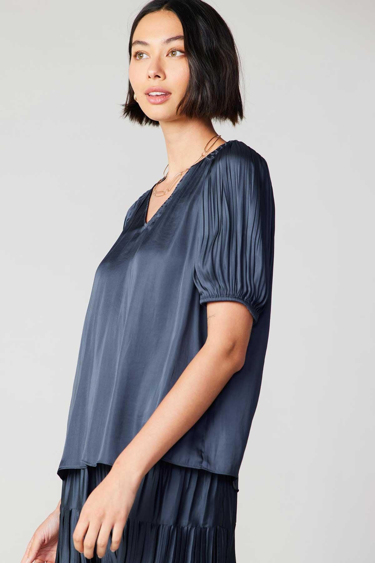 FINAL SALE Nova Pleated Puff Sleeve Top Product Image