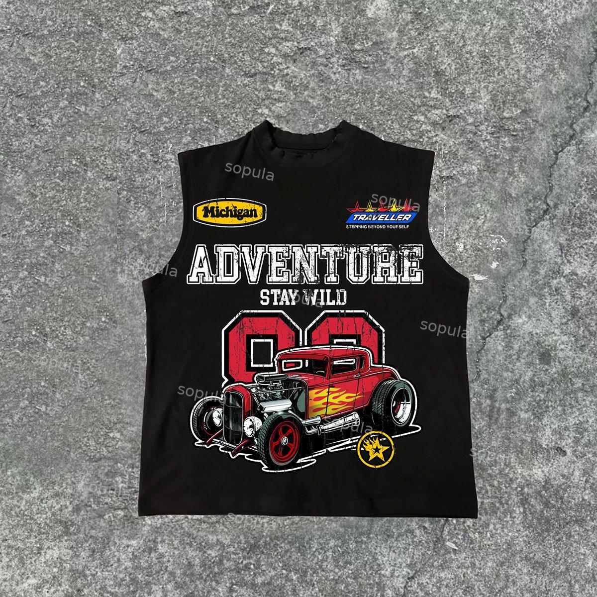 Sopula Casual No 88 Vintage Classic Car Graphics Cotton Tank Top Product Image