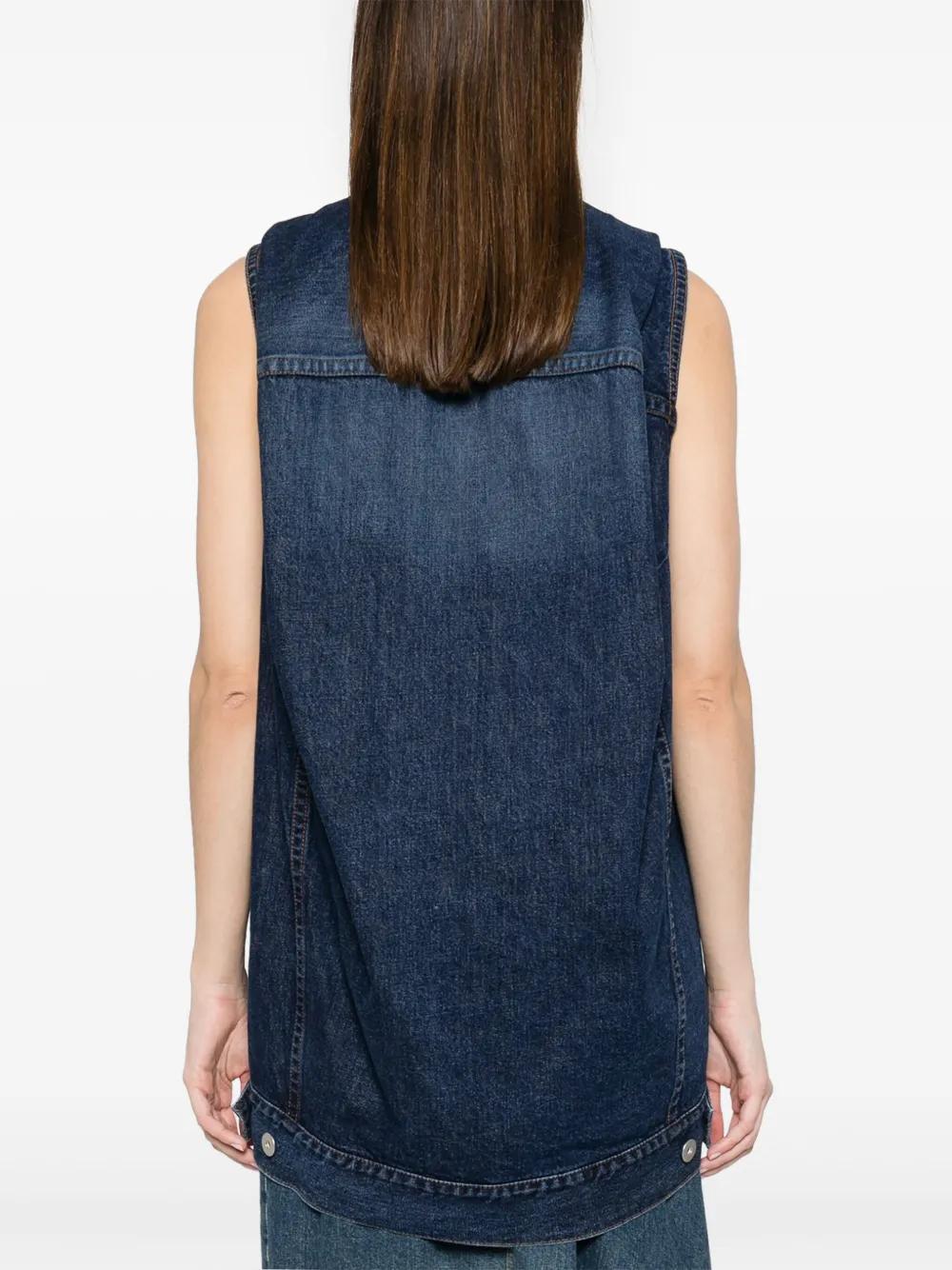 SACAI Cocoon Denim Mini Vest Dress In Blue Product Image
