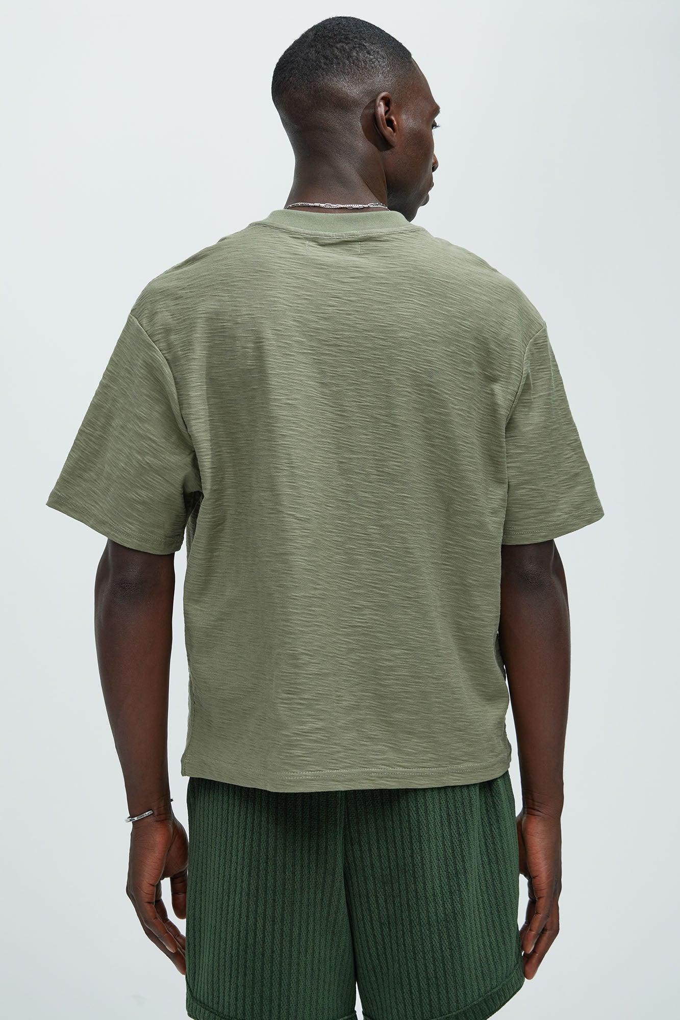 Asher Slub Texture Pocket Tee - Olive Product Image