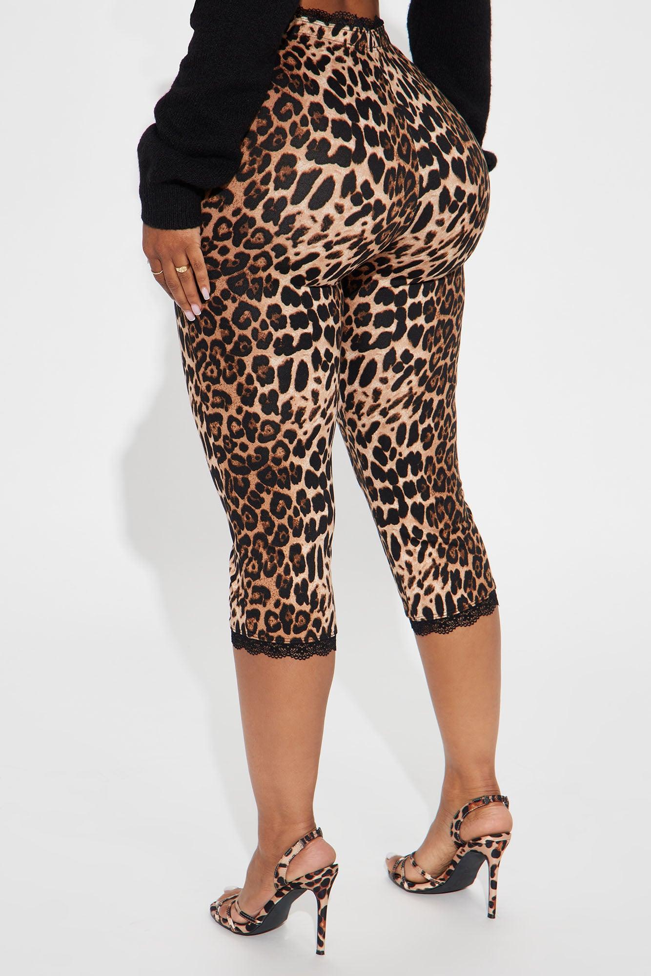 Florentina Lace Trim Capri Legging - Brown/combo Product Image