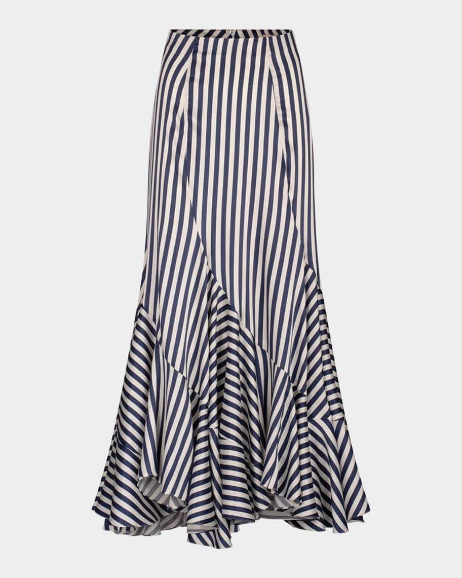 Honey Striped Tie Silk Blouse Product Image
