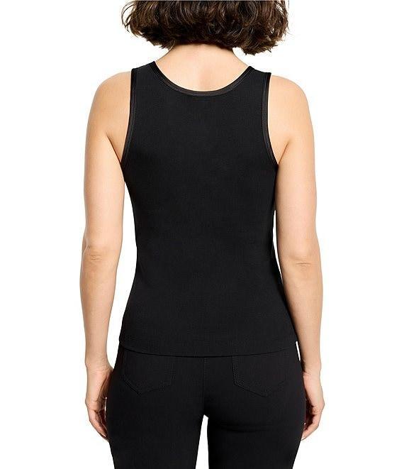 NIC + ZOE Trimmed Perfect Knit Ribbed Round Neck Sleeveless Tank Product Image