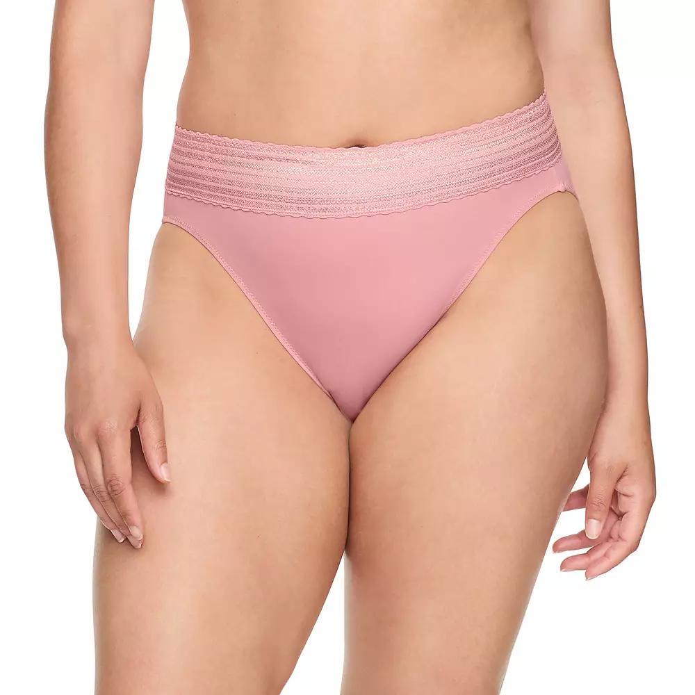 Warners No Pinching, No Problems® Dig-Free Comfort Waist with Lace Microfiber Hi-Cut 5109J, Women's, Size: Large, Pink Product Image