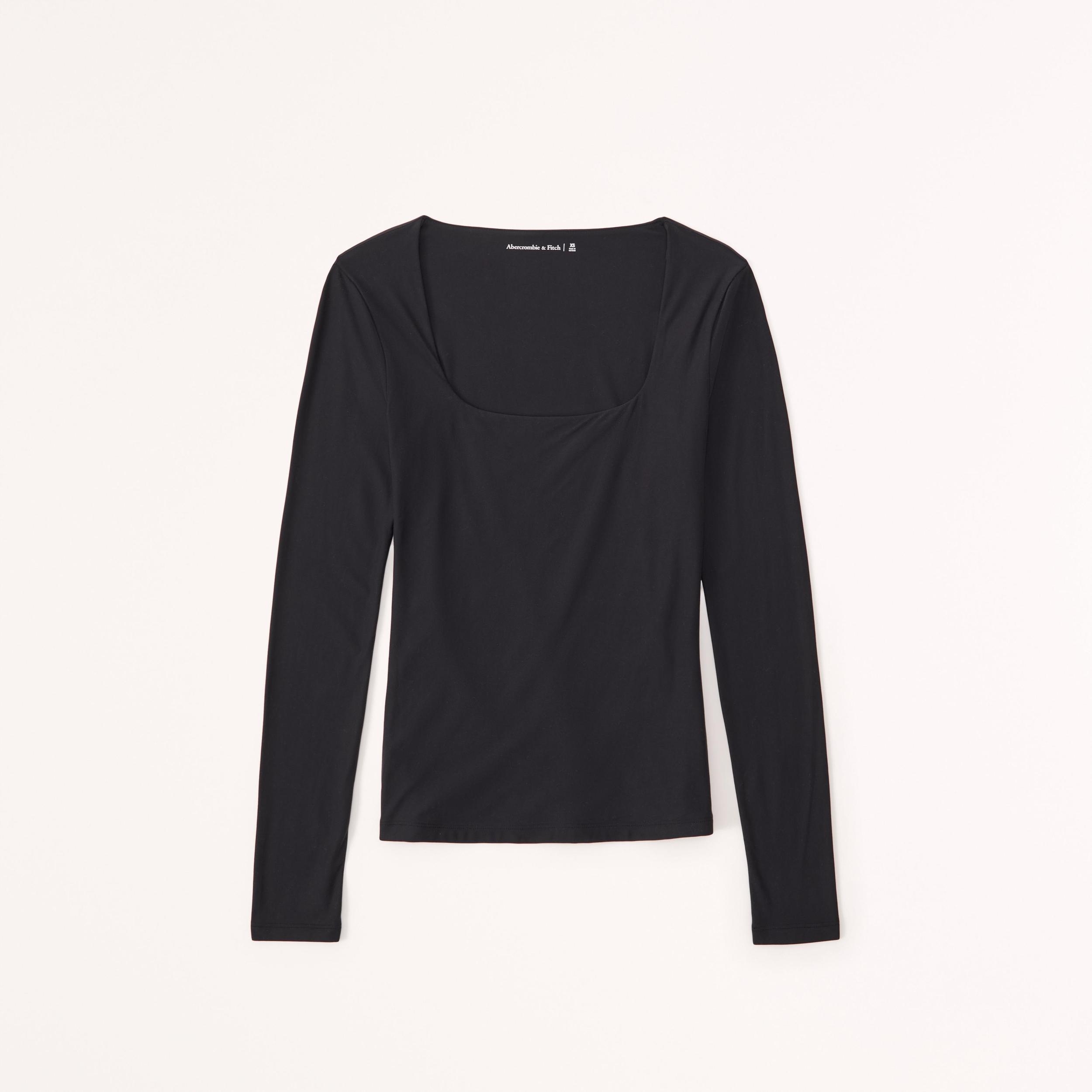 Soft Matte Seamless Long-Sleeve Tuckable Squareneck Top Product Image
