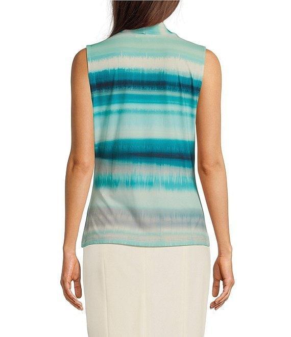 Calvin Klein V-Neck Sleeveless Stretch Knit Print Top Product Image