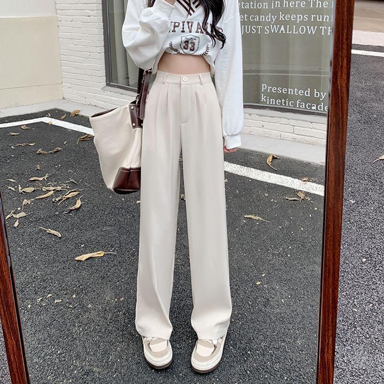 High Waist Wide Leg Dress Pants Product Image