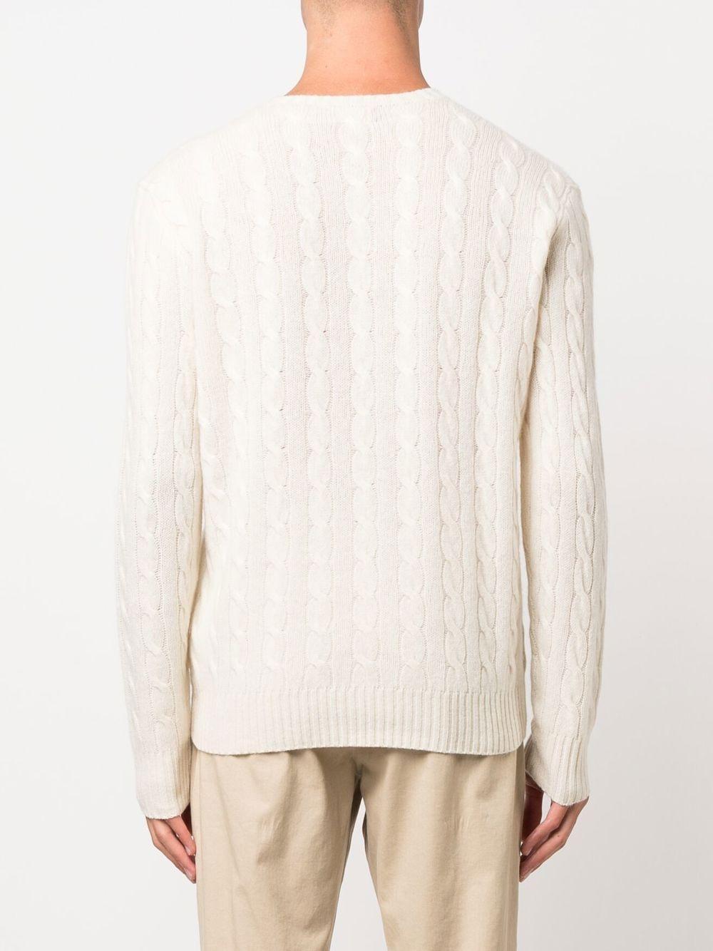 logo-embroidered cable-knit jumper Product Image