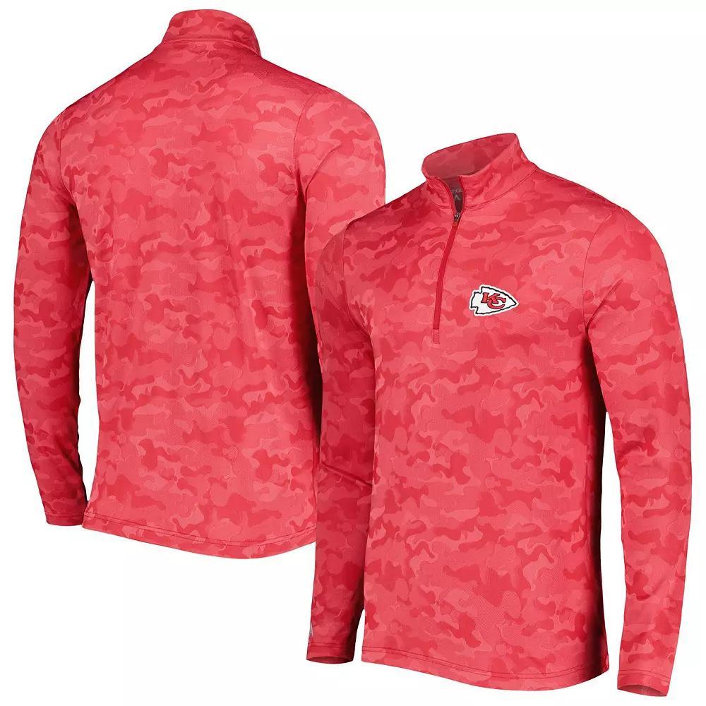 Men's Antigua Red Kansas City Chiefs Brigade Quarter-Zip Sweatshirt, Size: XL Product Image