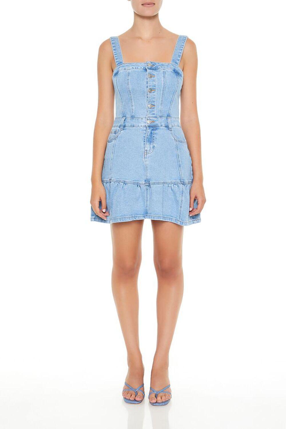 Denim Fit & Flare Mini Dress | Forever 21 Product Image