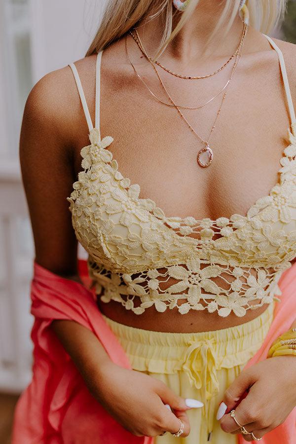 Fun Details Crochet Bralette In Yellow Product Image
