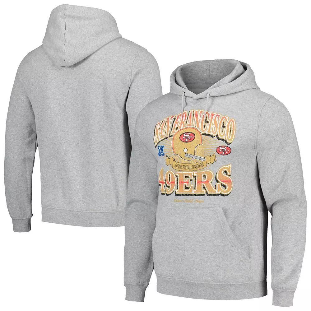 Men's New Era Heather Gray San Francisco 49ers Retro Pullover Hoodie, Size: Large, Grey Product Image