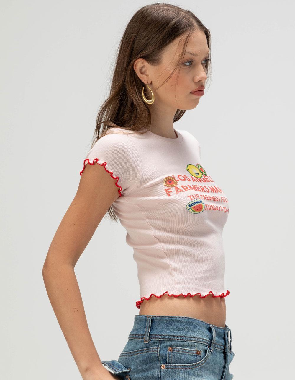 RSQ Womens Farmers Market Baby Tee - PINK Product Image