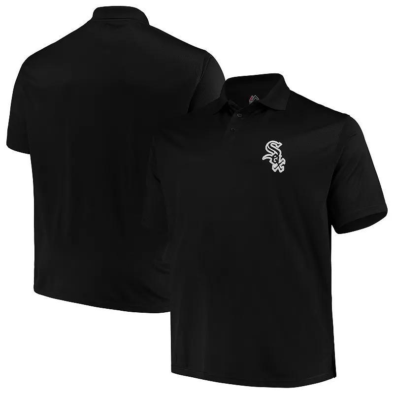 Mens Majestic Black Chicago White Sox Big Tall Solid Birdseye Polo Shirt Product Image