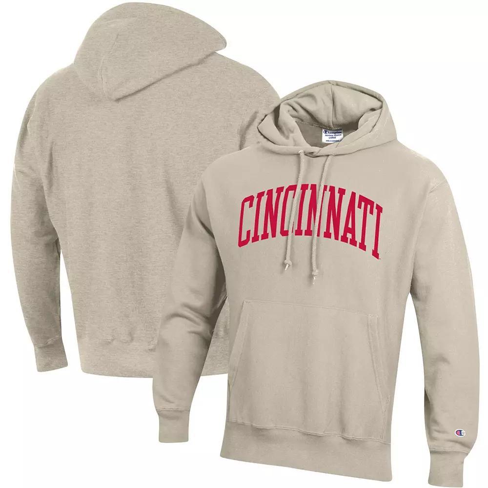Men's Champion Heathered Oatmeal Cincinnati Bearcats Cincy Arch Pullover Hoodie, Size: 2XL, Team Product Image
