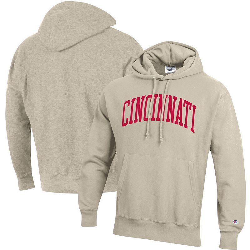 Men's Champion Heathered Oatmeal Cincinnati Bearcats Cincy Arch Pullover Hoodie, Size: 2XL, Team Product Image