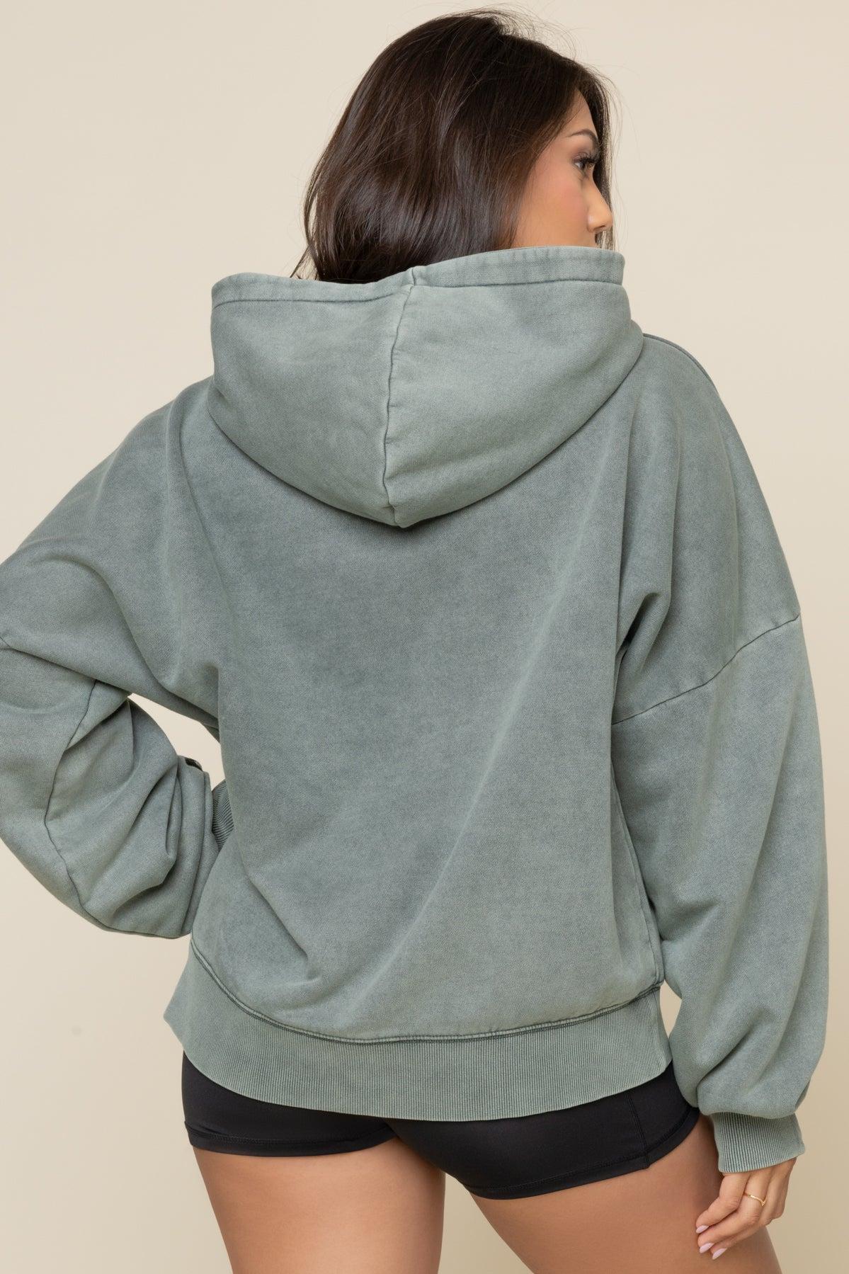 Boxy Boyfriend Hoodie - Vintage Forest Fern Product Image