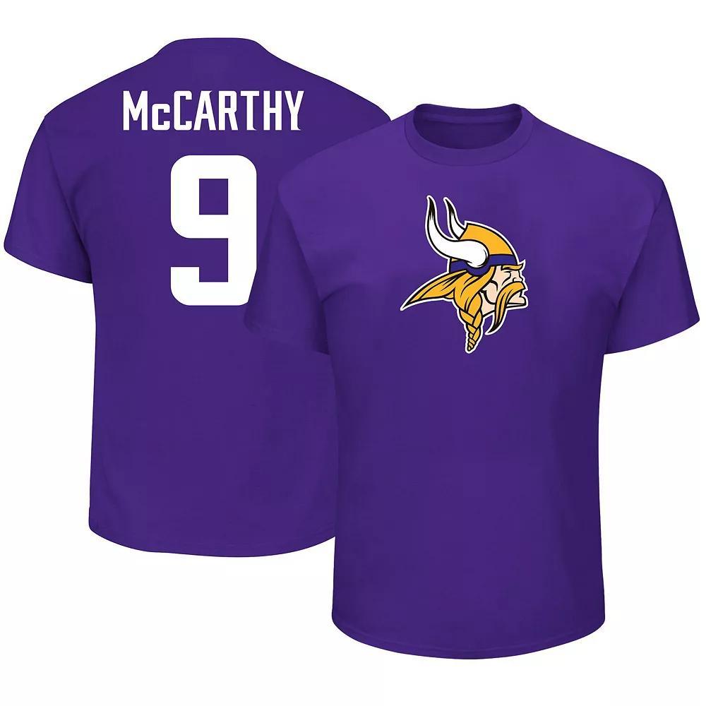 Men's Fanatics J.J. McCarthy Purple Minnesota Vikings 2024 NFL Draft First Round Pick Big & Tall Name & Number T-Shirt, Size: 2XB Product Image