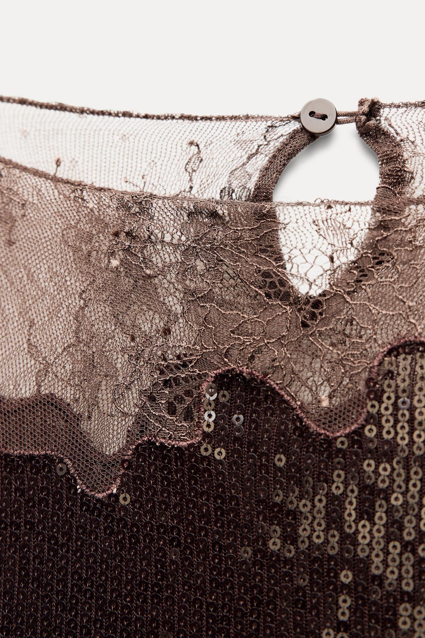 SEQUIN LACE MIDI SKIRT Product Image