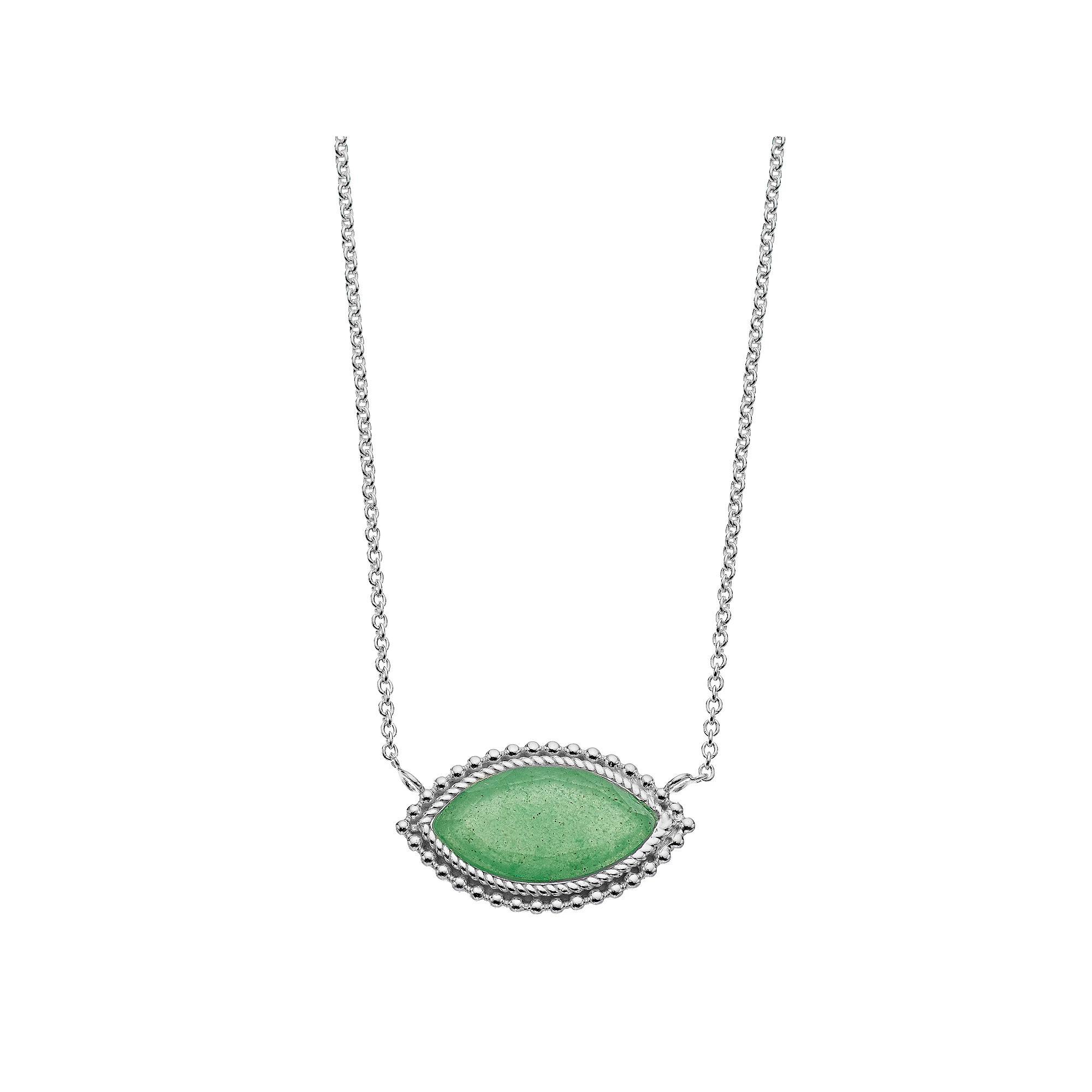 Aleure Precioso Sterling Silver Marquise Pendant Necklace, Women's, Size: 18", Aventurine Product Image