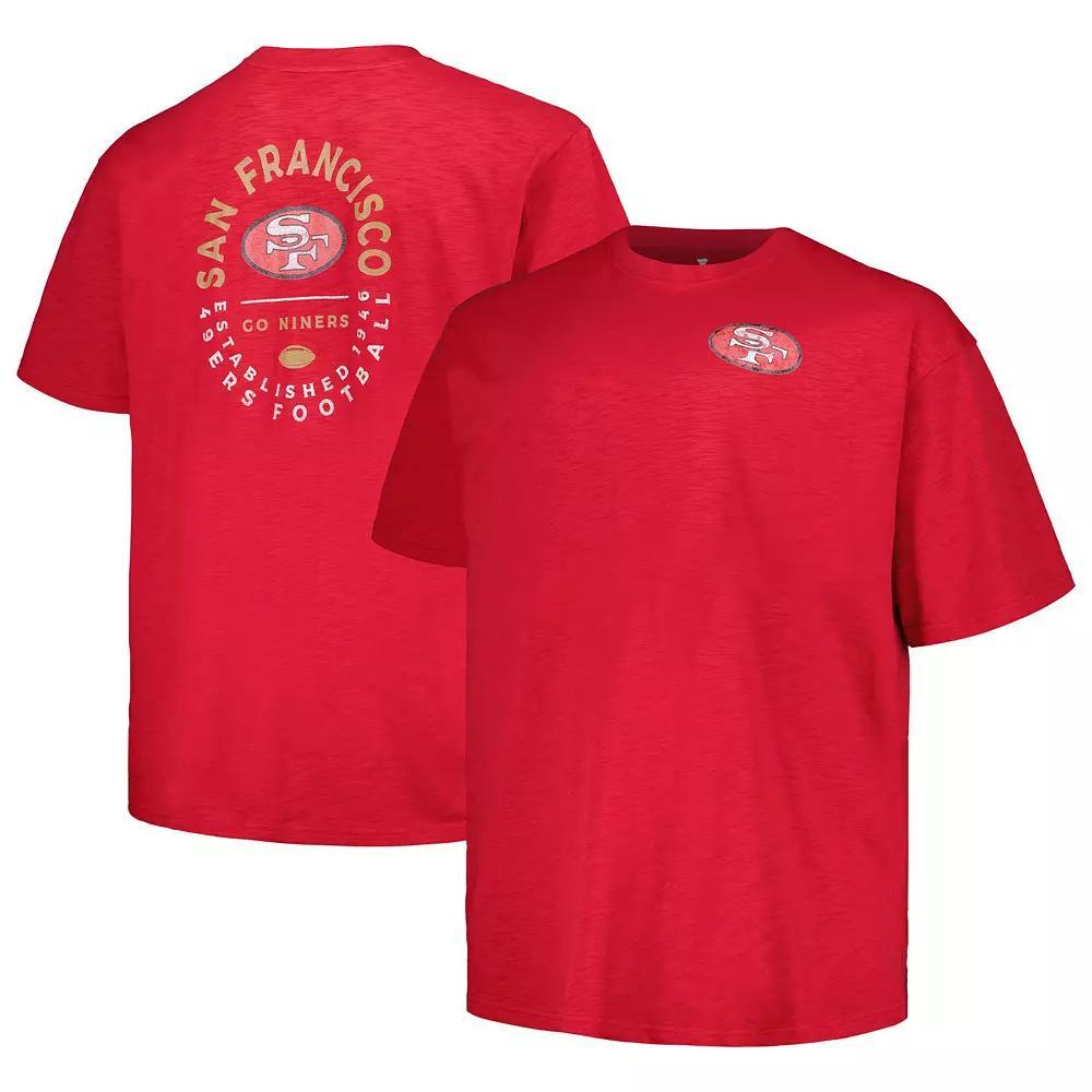 Men's Profile Scarlet San Francisco 49ers Big & Tall Two-Hit Throwback T-Shirt, Size: XLT, Red Product Image