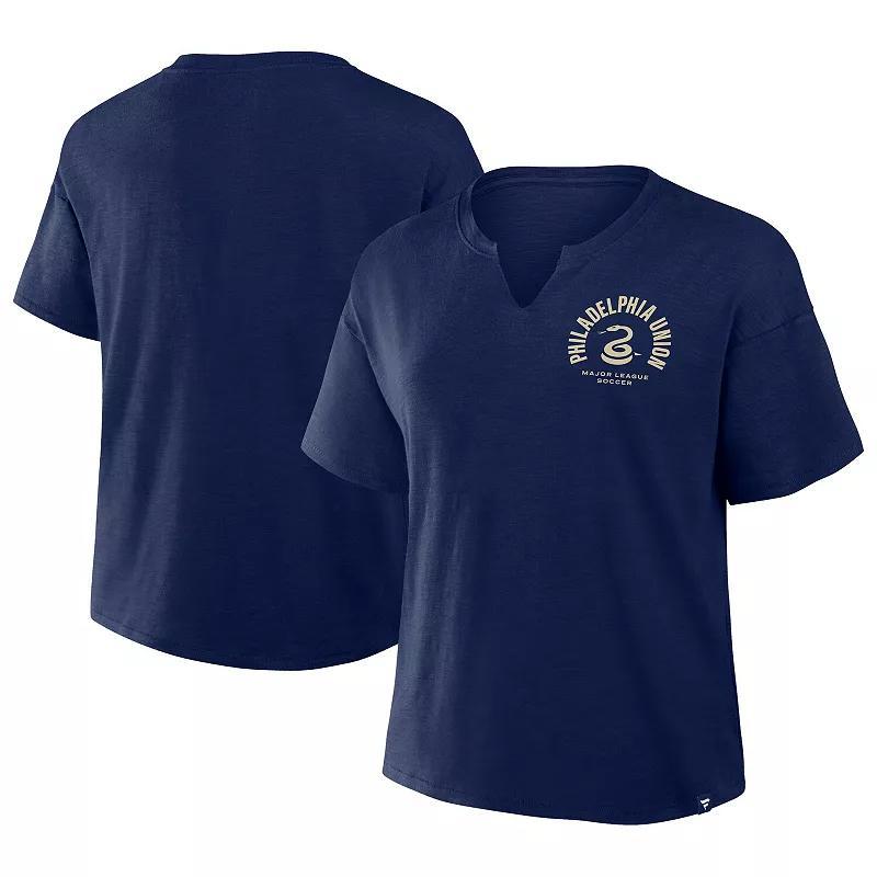 Women's Fanatics Navy Philadelphia Union Bicycle Kick Stadium Slub T-Shirt, Size: Medium, Uni Blue Product Image