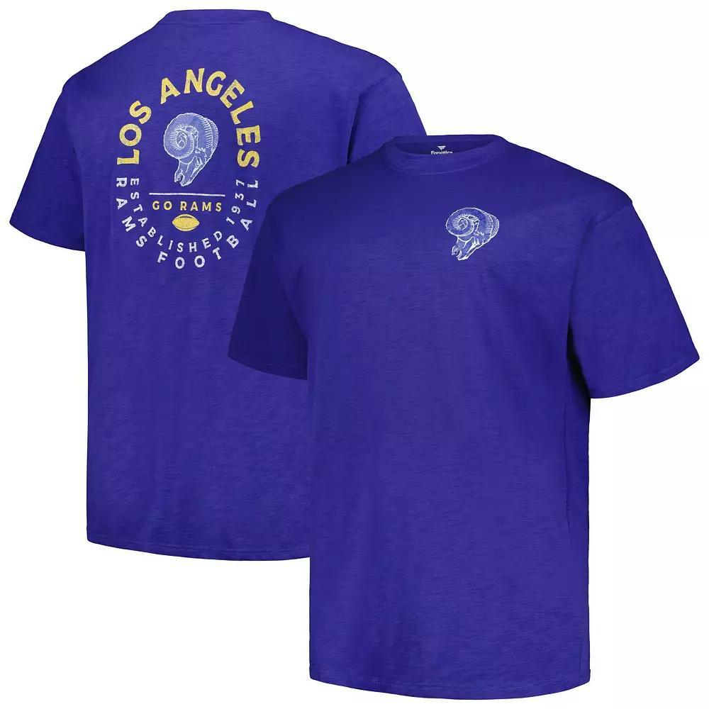 Men's Profile Royal Los Angeles Rams Big & Tall Two-Hit Throwback T-Shirt, Size: XLT, Blue Product Image