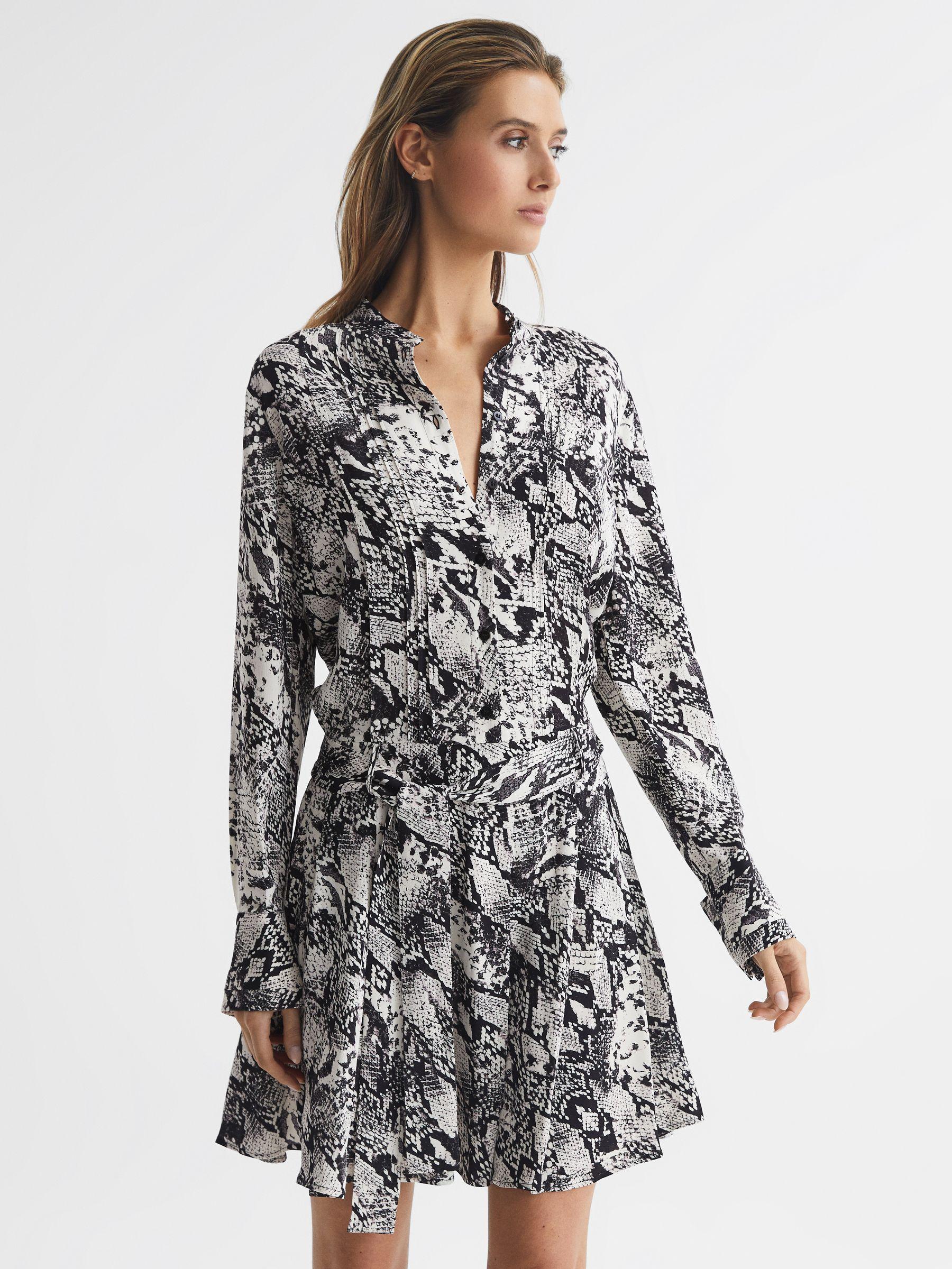 Animal Print Mini Dress in Black/White Product Image