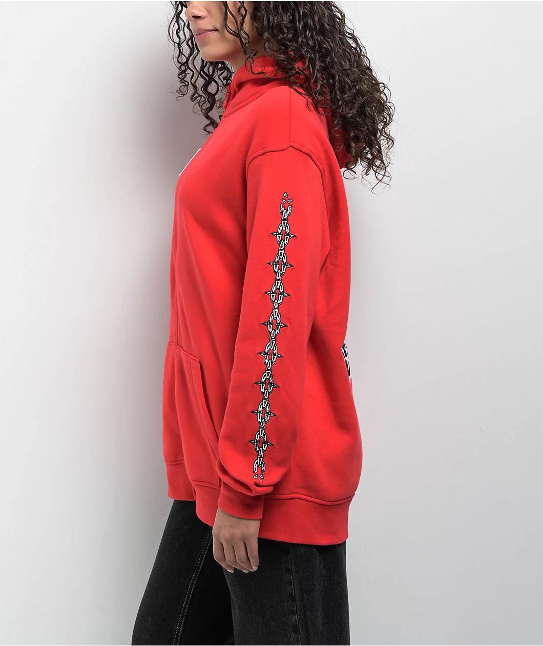 Lurking Class By Sketchy Tank Unchained Patched Red Zip Hoodie Product Image