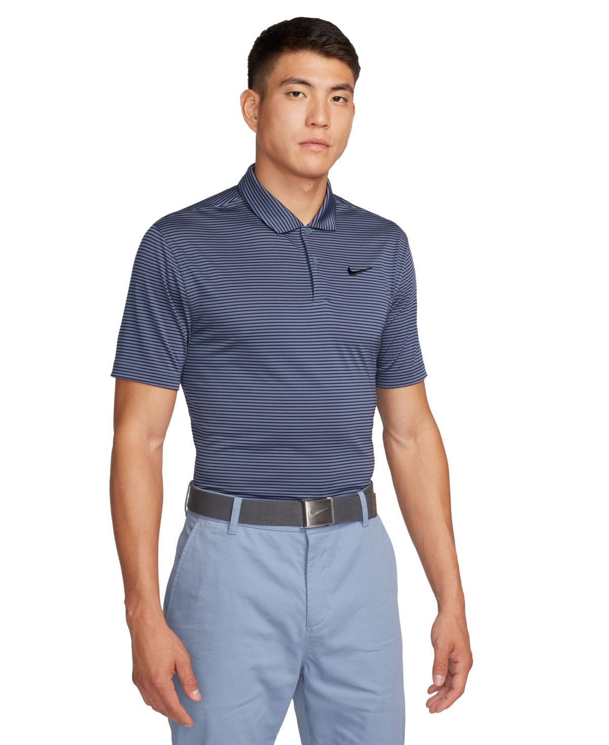 Mens Nike Striped Dri-FIT Golf Polo White White Product Image