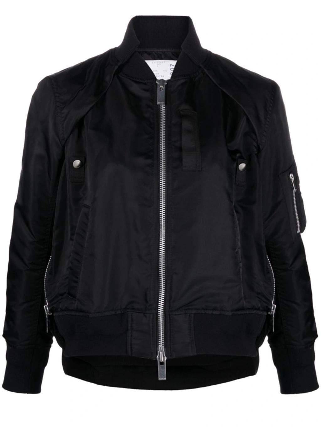 SACAI Convertible Bomber Jacket In Black Product Image