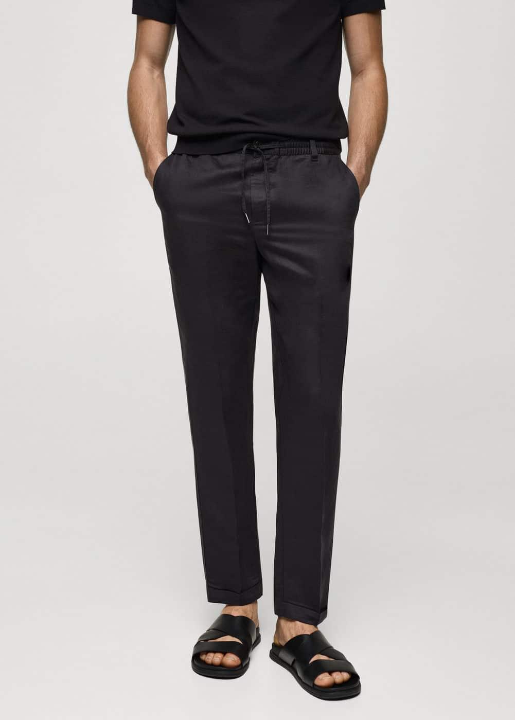 Mango Mens Linen Drawstring Pants Product Image