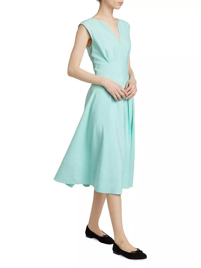 Marcie Cap-Sleeve Silk-Blend Midi-Dress Product Image