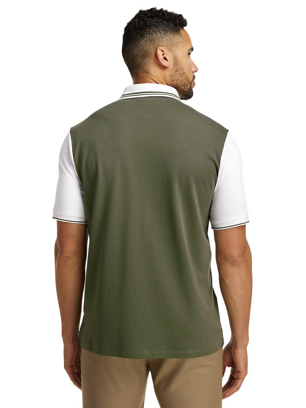 Cotton Three Button Polo - Olive Product Image