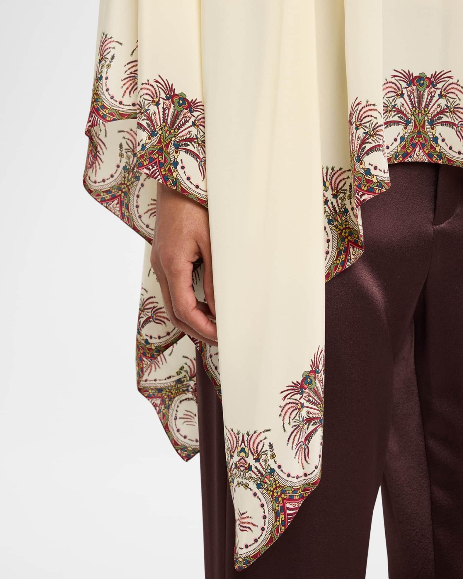 Printed Silk Poncho Product Image