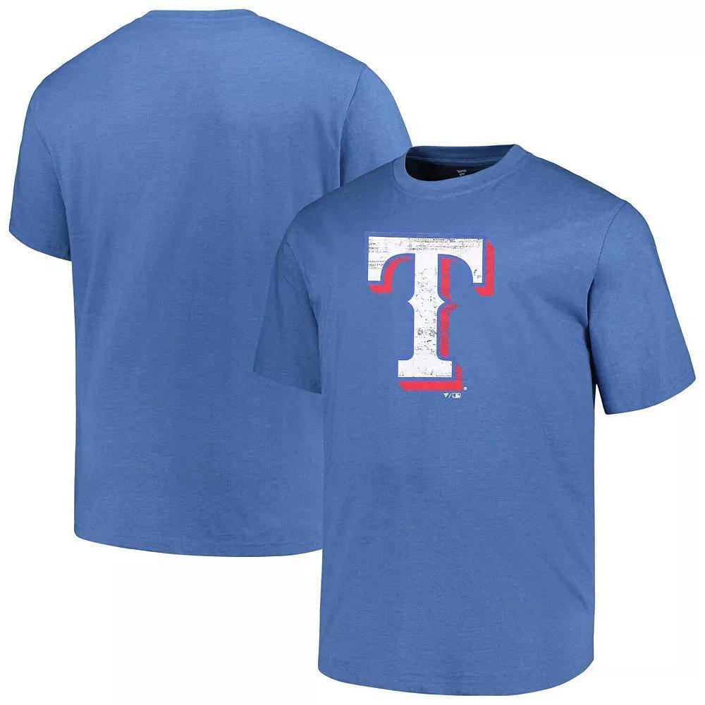 Men's Profile Heather Royal Texas Rangers Big & Tall Weathered Logo T-Shirt, Size: 6XB, Blue Product Image