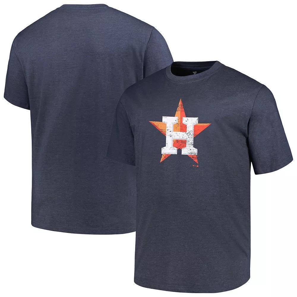 Men's Profile Heather Navy Houston Astros Big & Tall Weathered Logo T-Shirt, Size: 6XB, Blue Product Image