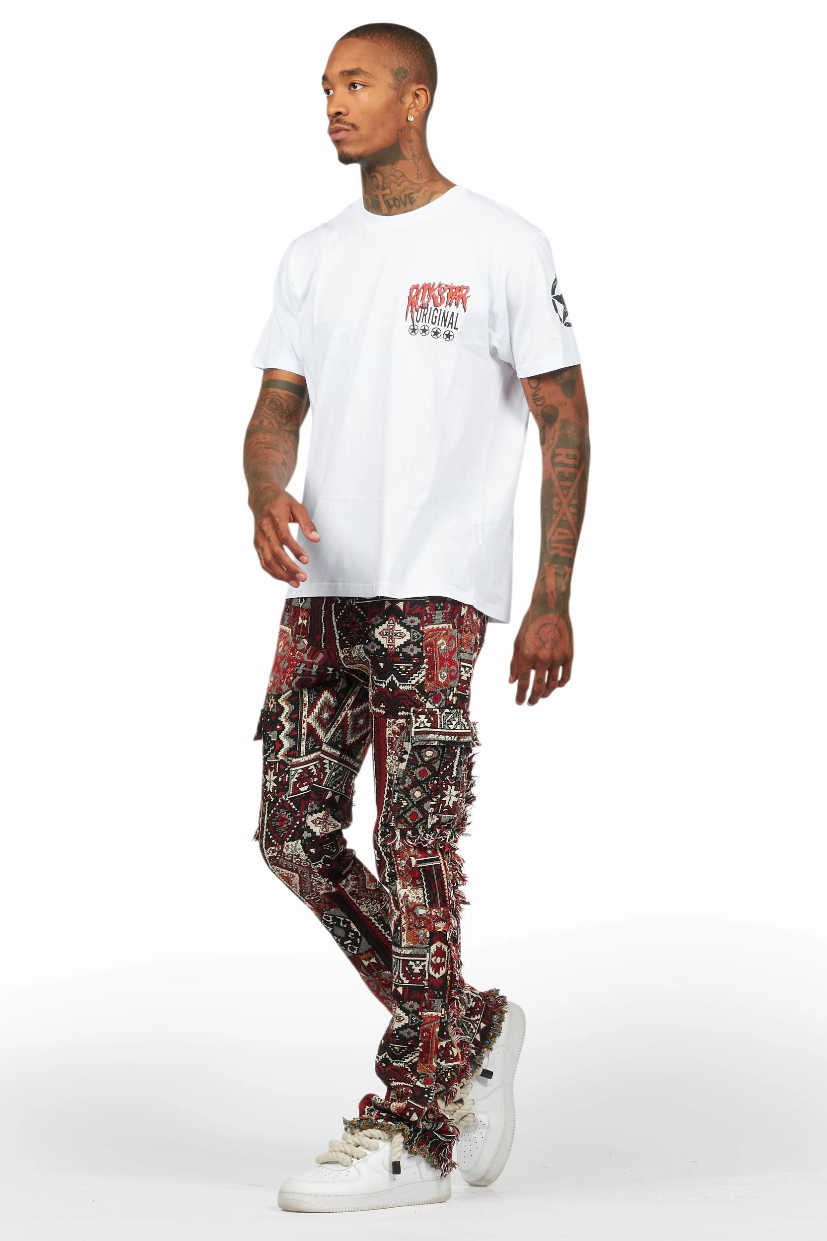 Wizzurd White/Red T-Shirt/Tapestry Jean Bundle Male Product Image