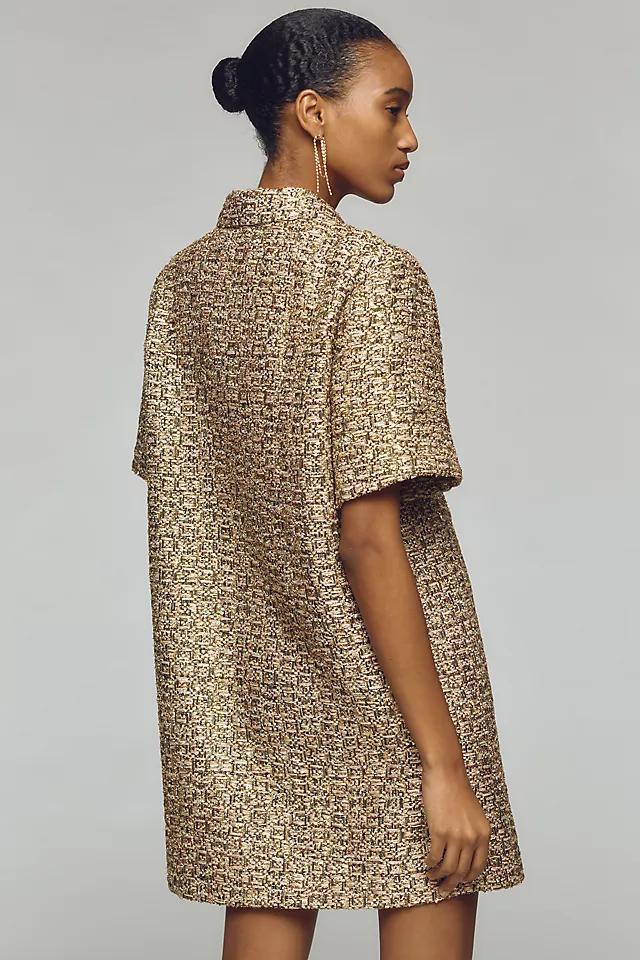 Sunday in Brooklyn Textured Shine Mini Shirt Dress Product Image