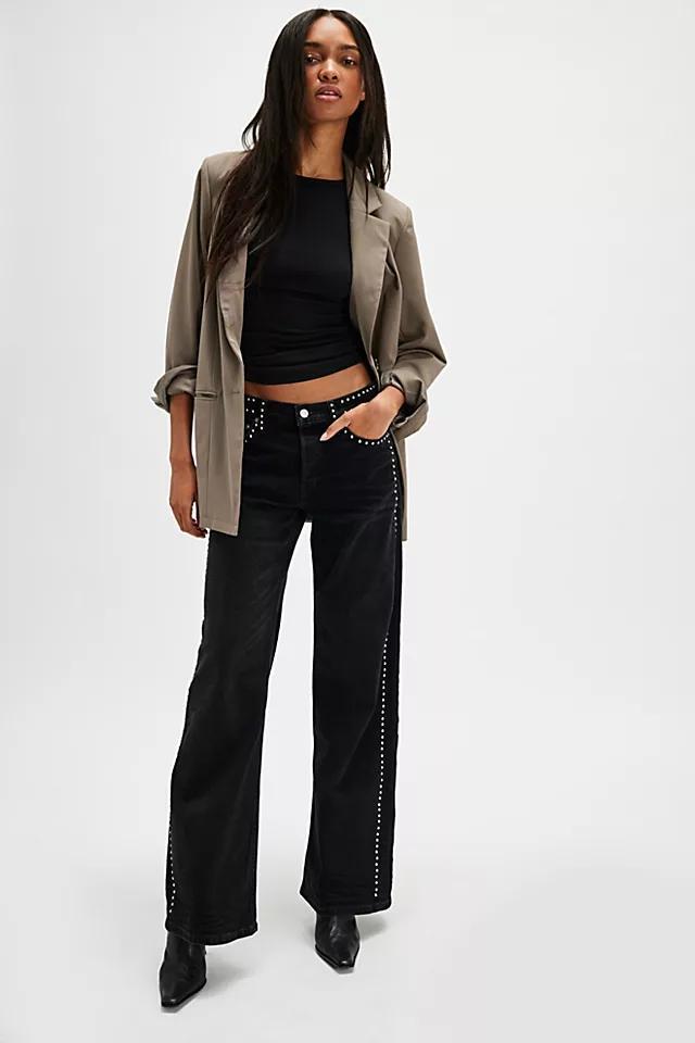 RE/DONE Studded Mid-Rise Wide-Leg Jeans Product Image