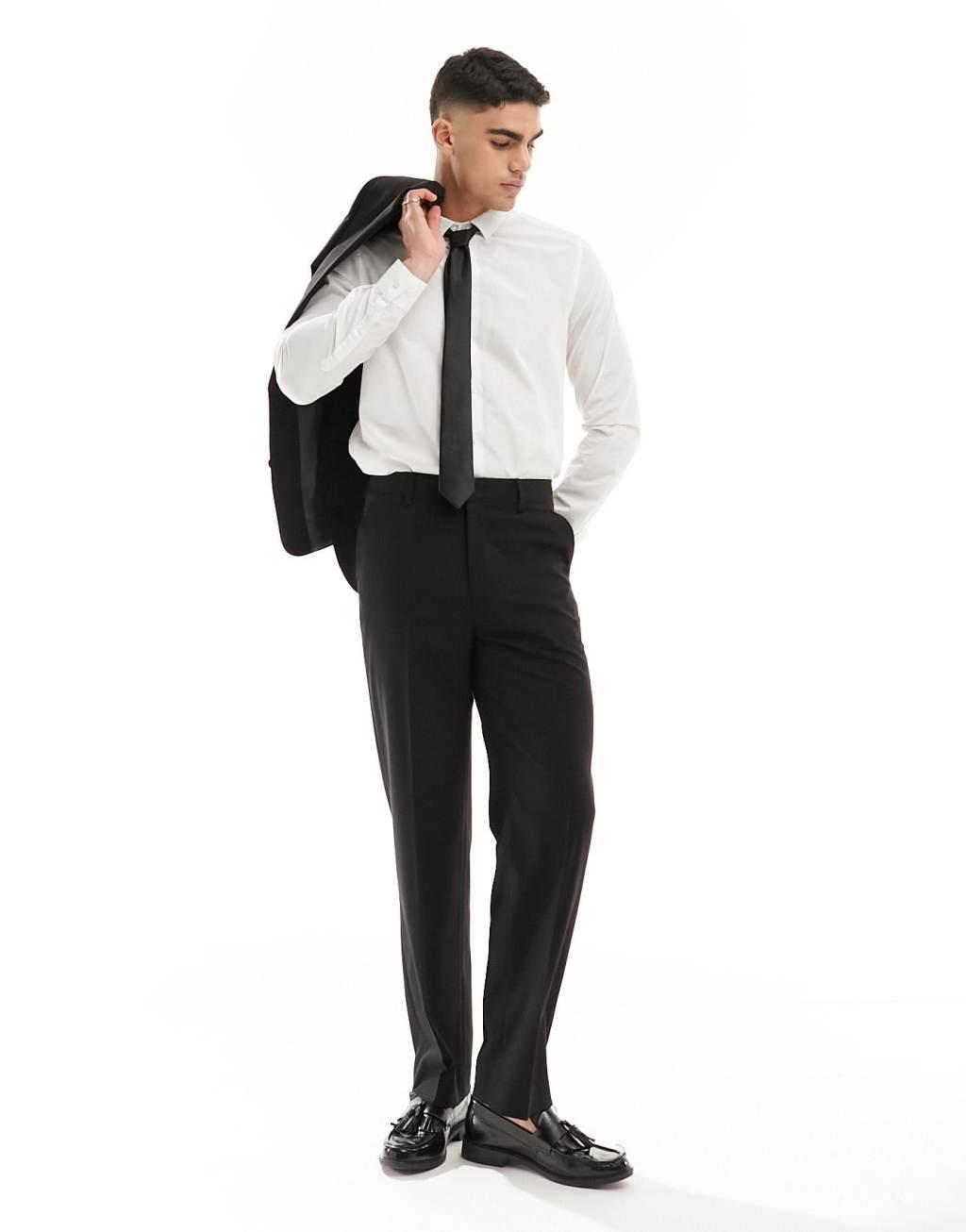 ASOS DESIGN straight suit pants in black Product Image