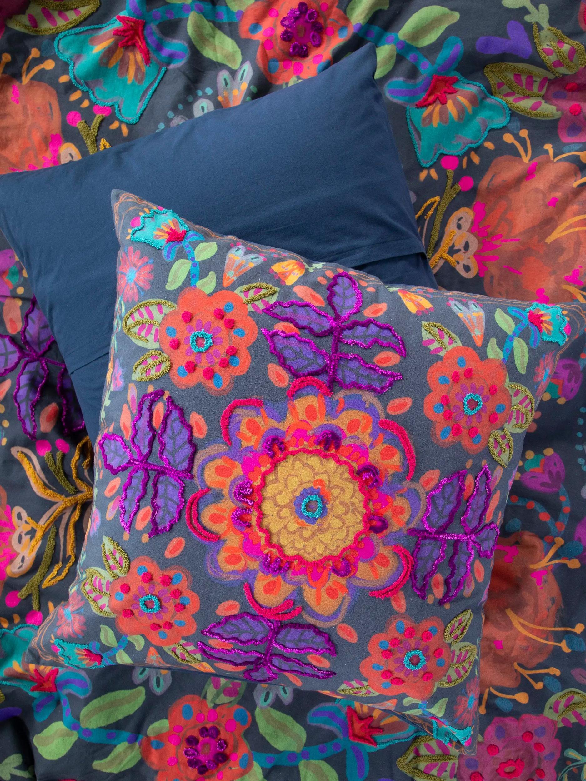 Catalina Cotton Duvet Cover - Midnight Garden Product Image